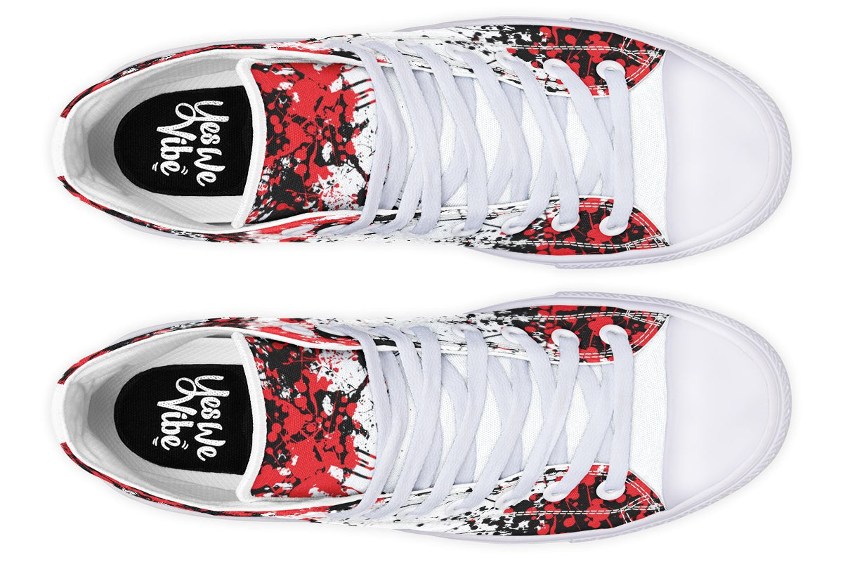 Red Black White Splatter