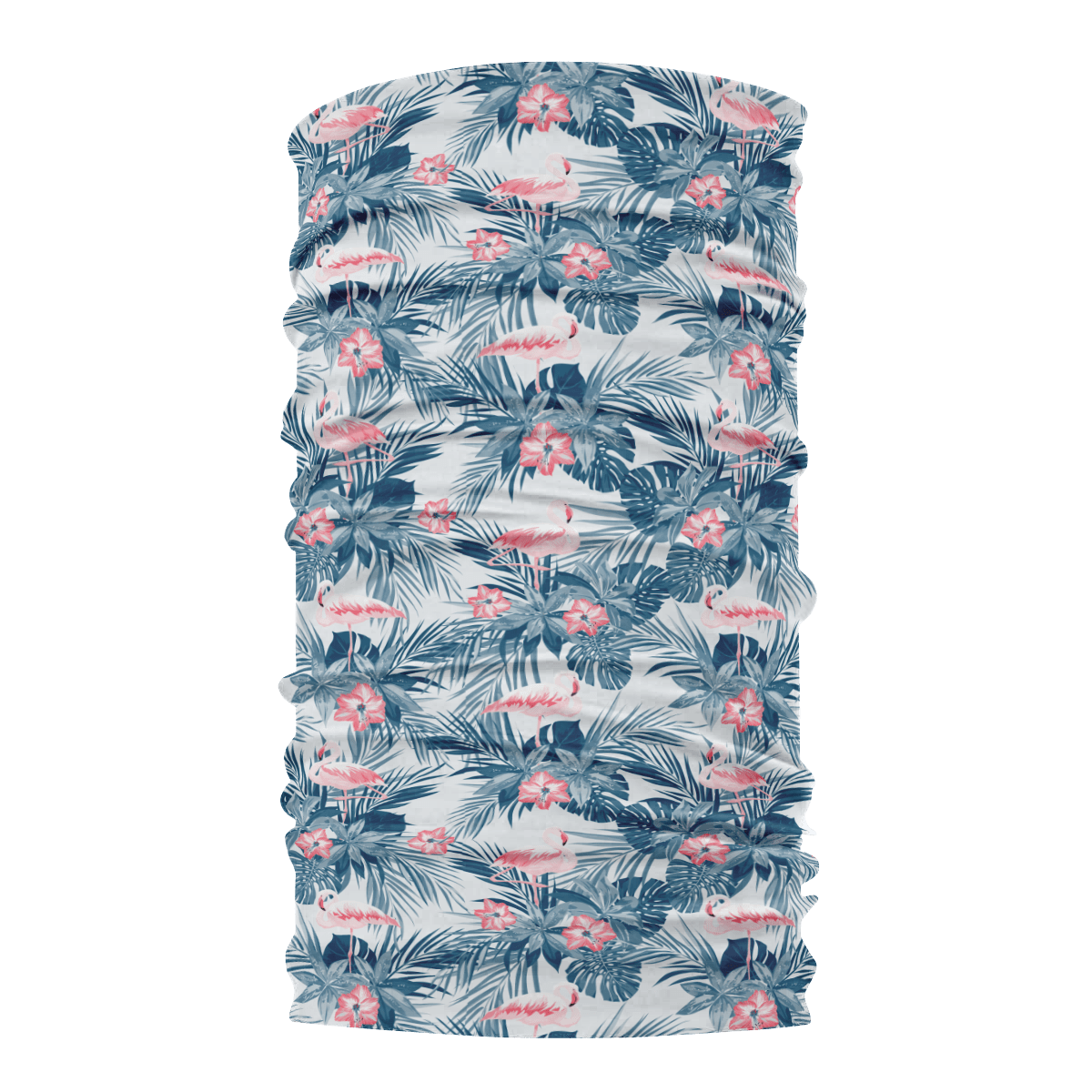 Blue Flowers And Flamingo