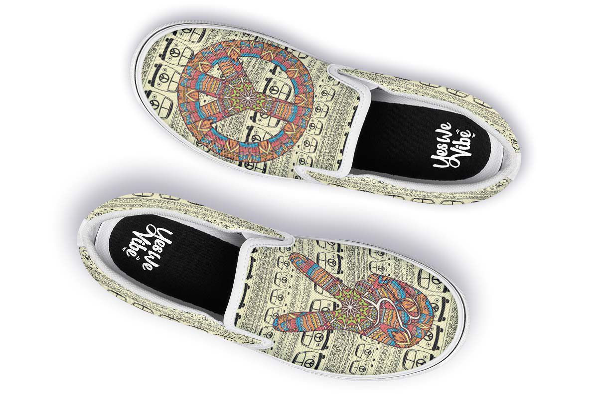 Beige Hippie Van Peace