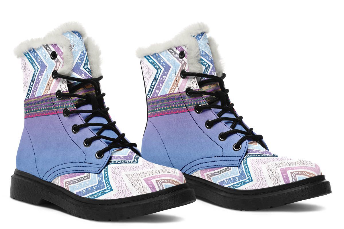 Boho Pattern White Blue