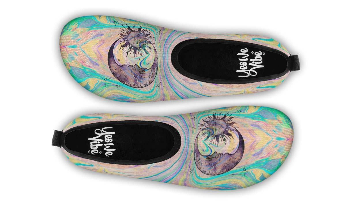 Watercolor Sun And Moon