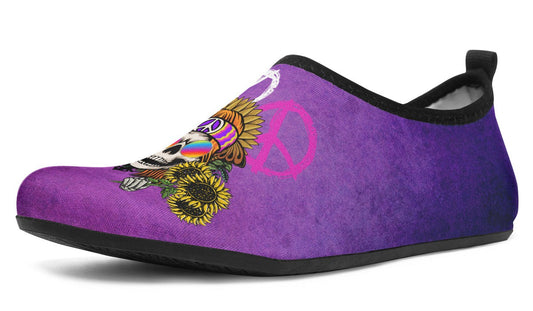 Hippie Happy Skull Sunflower Purple