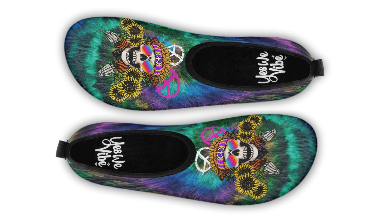 Hippie Happy Skull Sunflower Purple Tie Dye