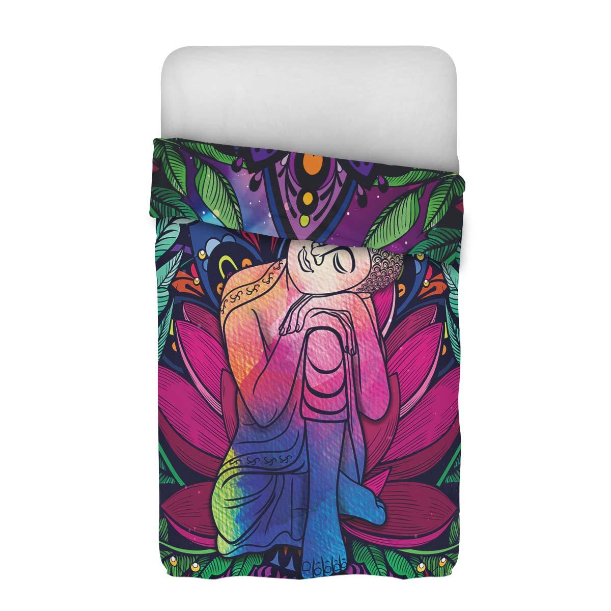 Colorful Buddha And Lotus