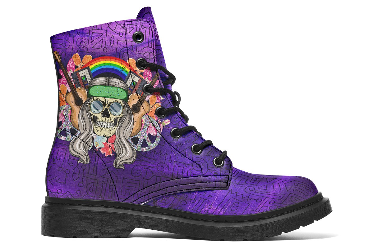 Hippie Skull Peace Guitar Violet