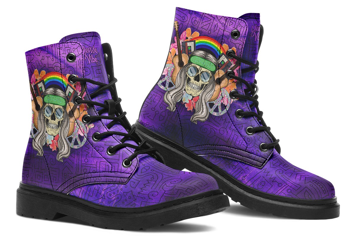 Hippie Skull Peace Guitar Violet