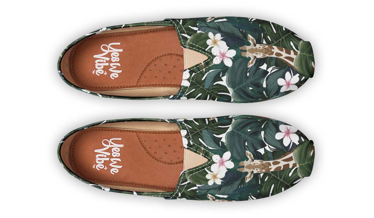 Giraffes And Calachuchi Flowers