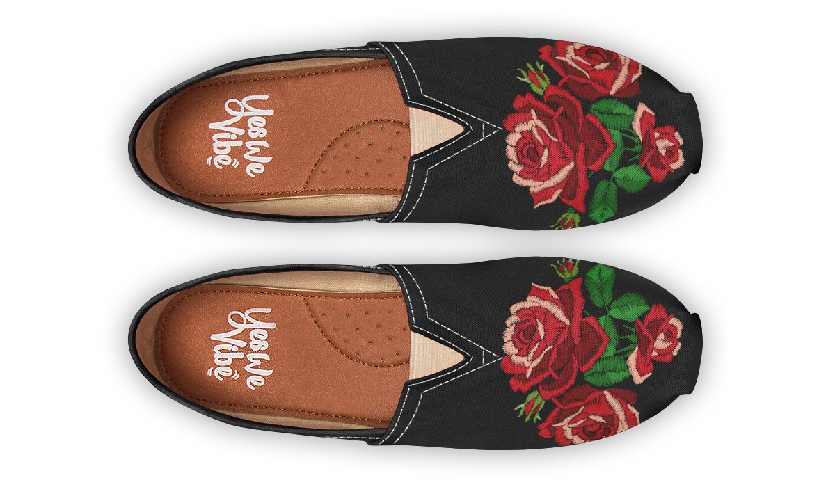 Embroidery Red Roses