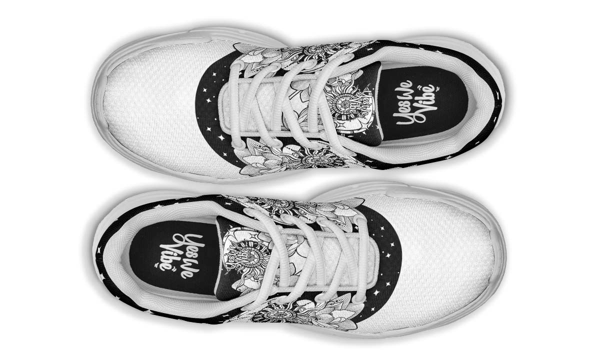 Sunand Moon Flower Blackandwhite