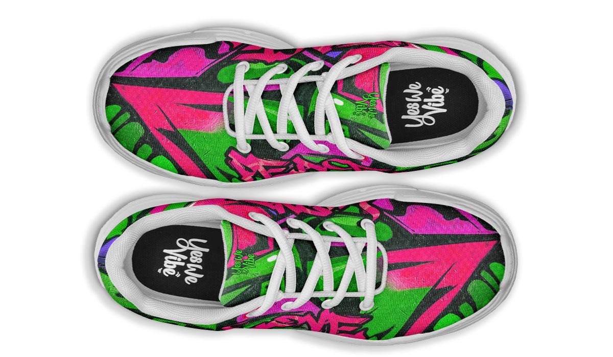 Pink Green Peace Love Graffiti