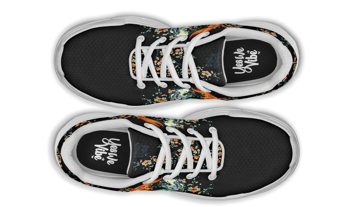 Glowing Koi And Cherry Blossom Blk