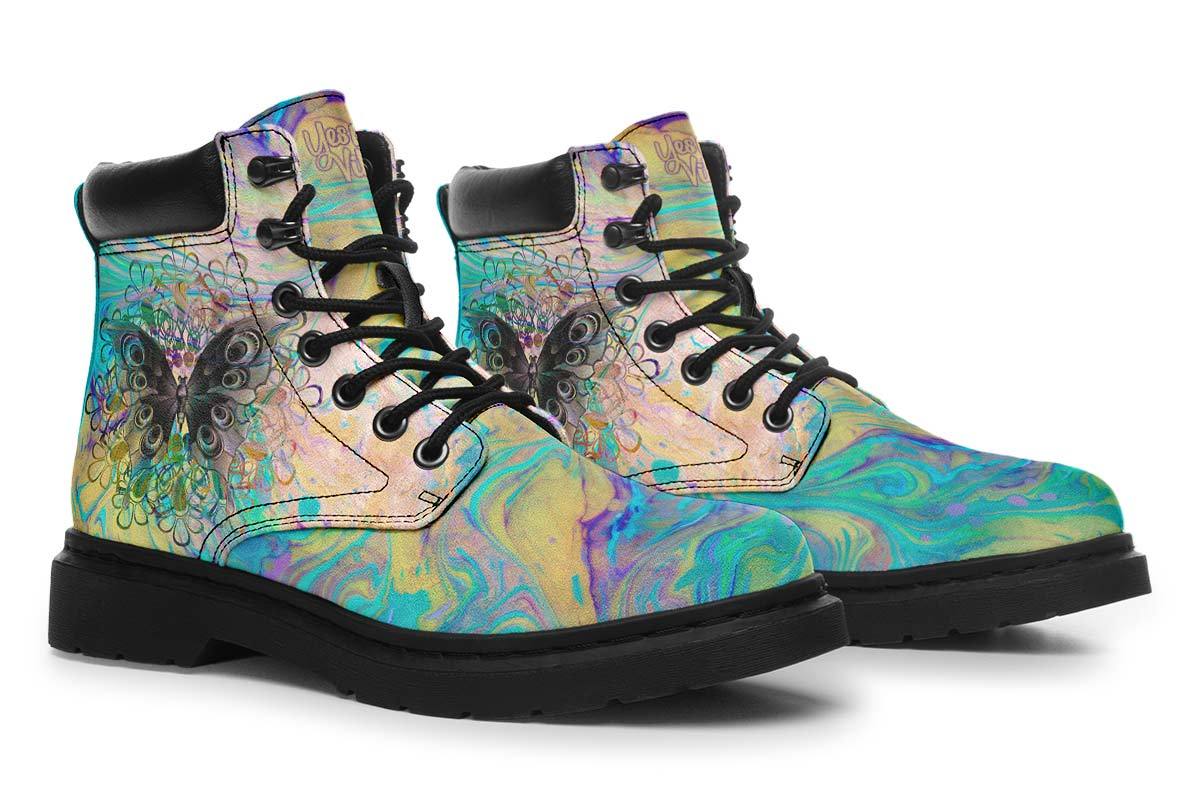 Watercolor Butterfly And Flower