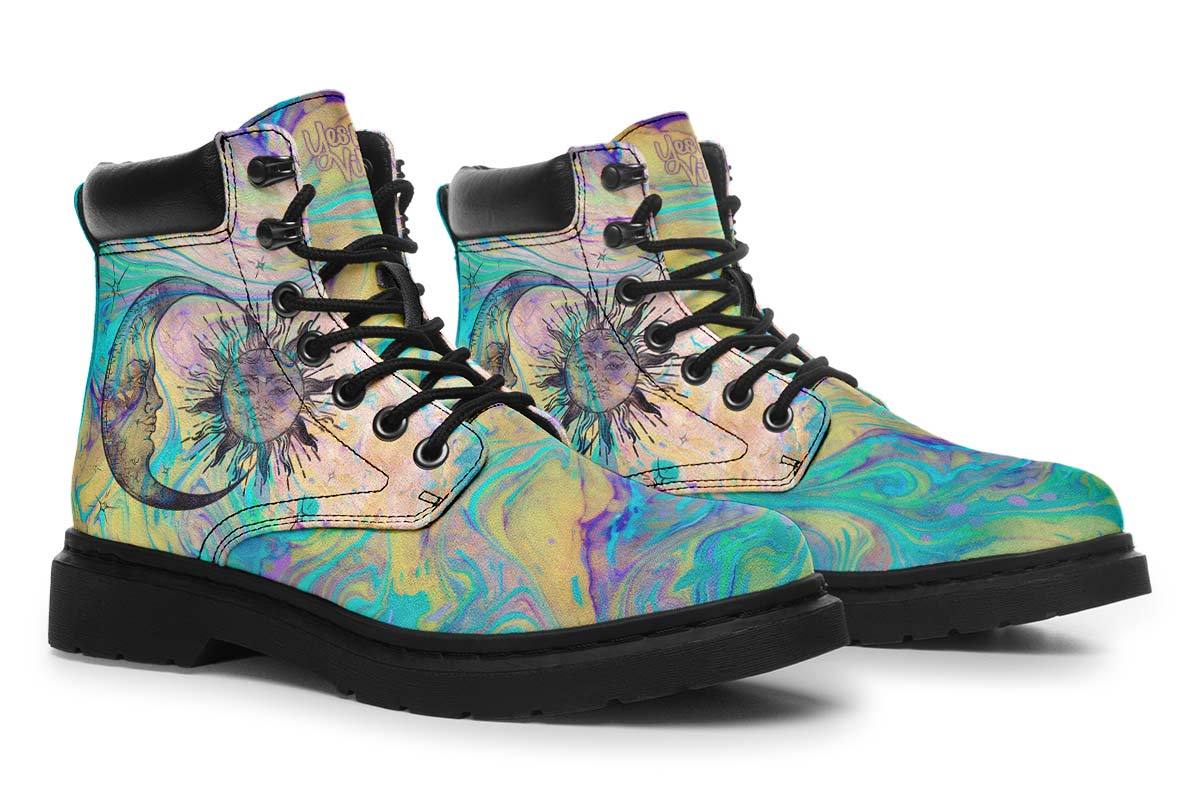 Watercolor Sun And Moon