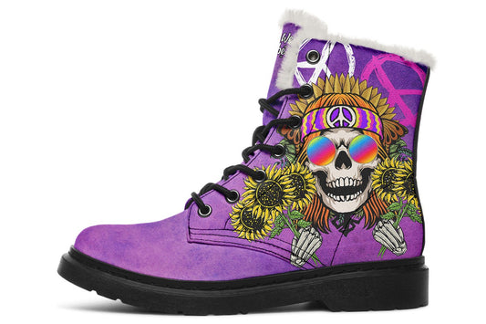 Hippie Happy Skull Sunflower Purple