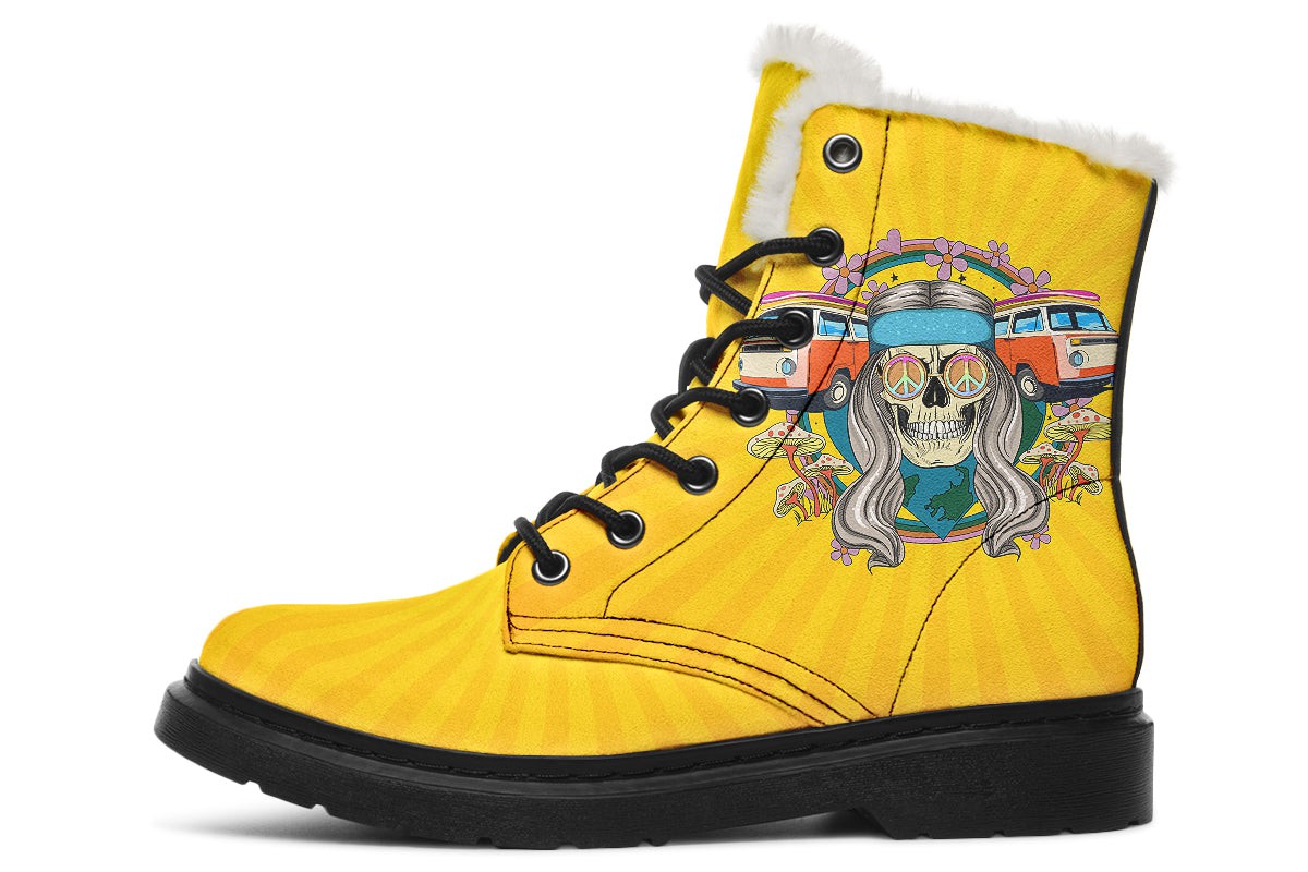 Hippie Skull Yellow Rays