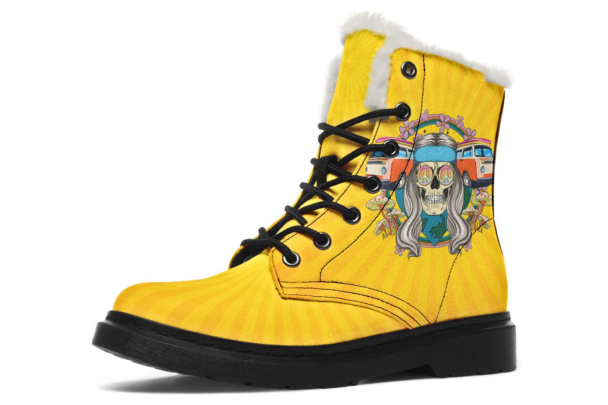 Hippie Skull Yellow Rays