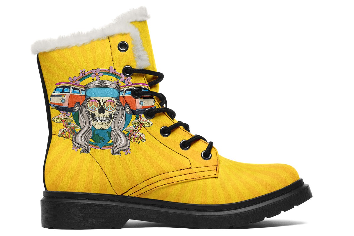 Hippie Skull Yellow Rays