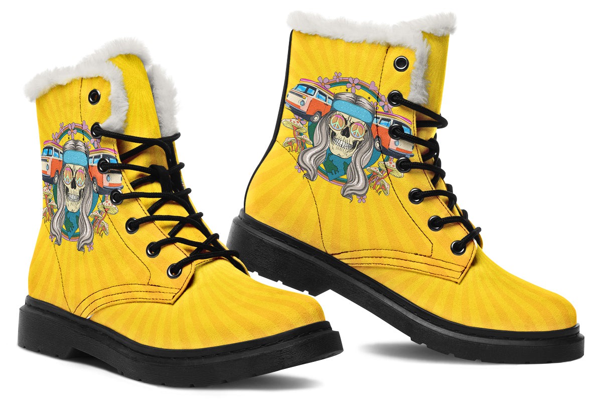 Hippie Skull Yellow Rays