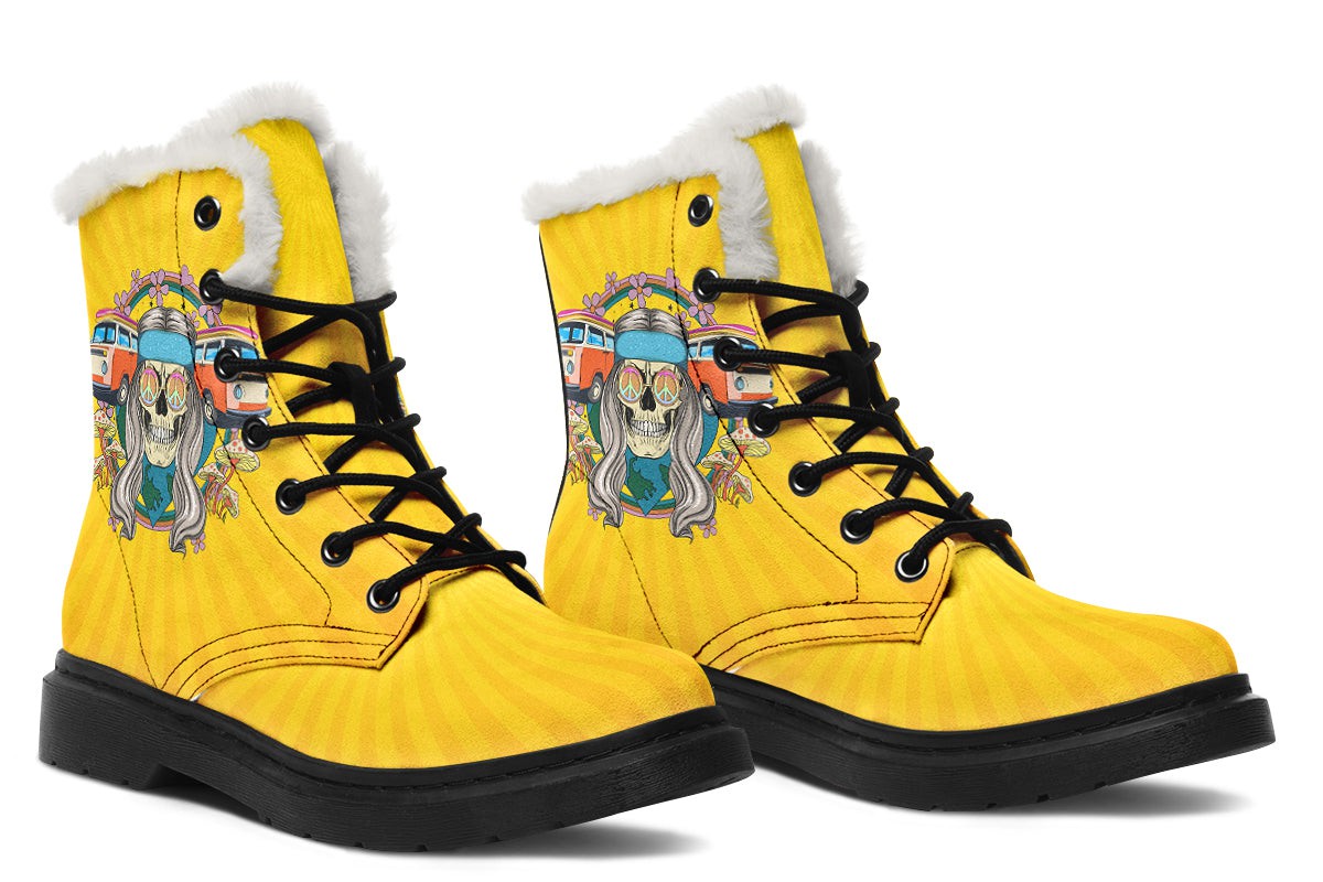 Hippie Skull Yellow Rays