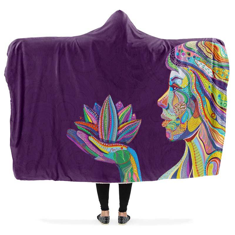 Woman And Lotus Dark Purple