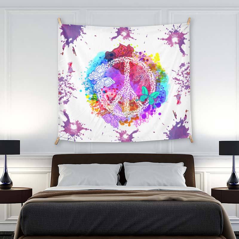 Colorful Peace And Butterflies