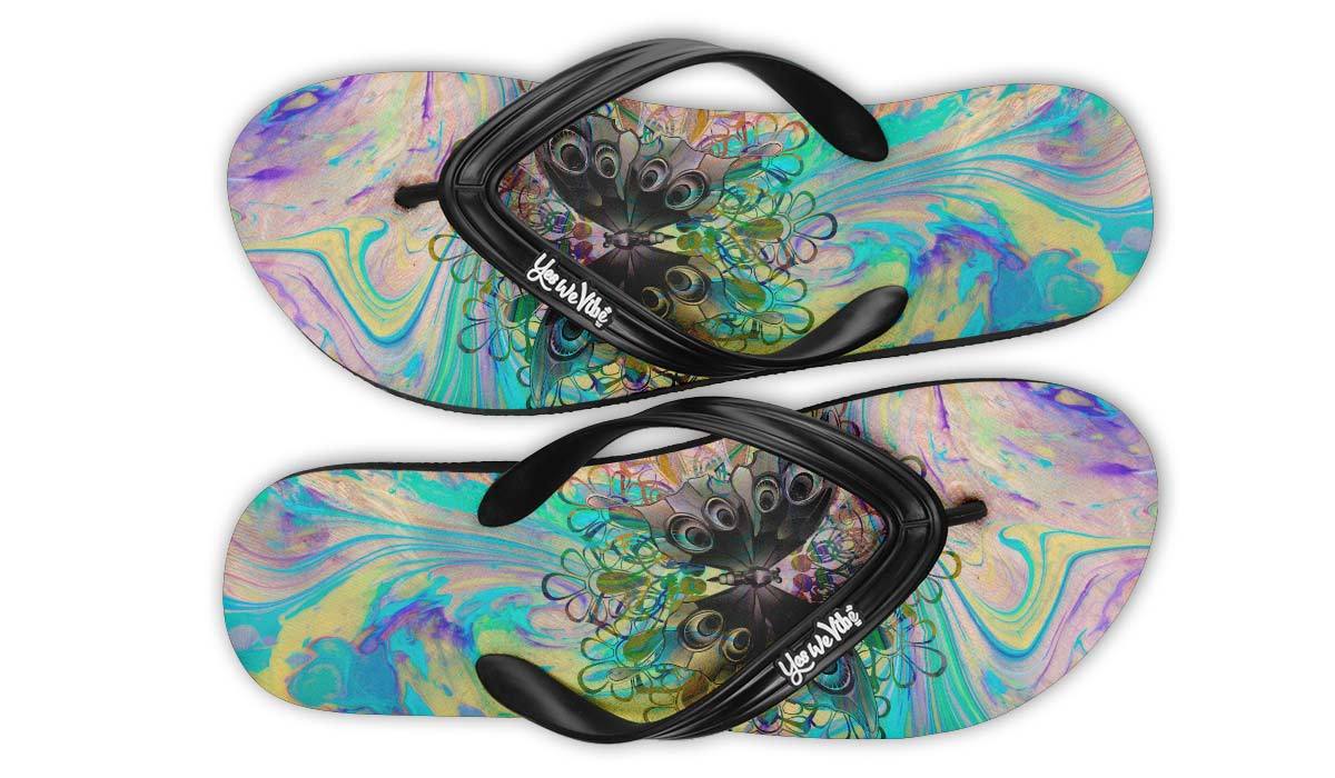 Watercolor Butterfly And Flower