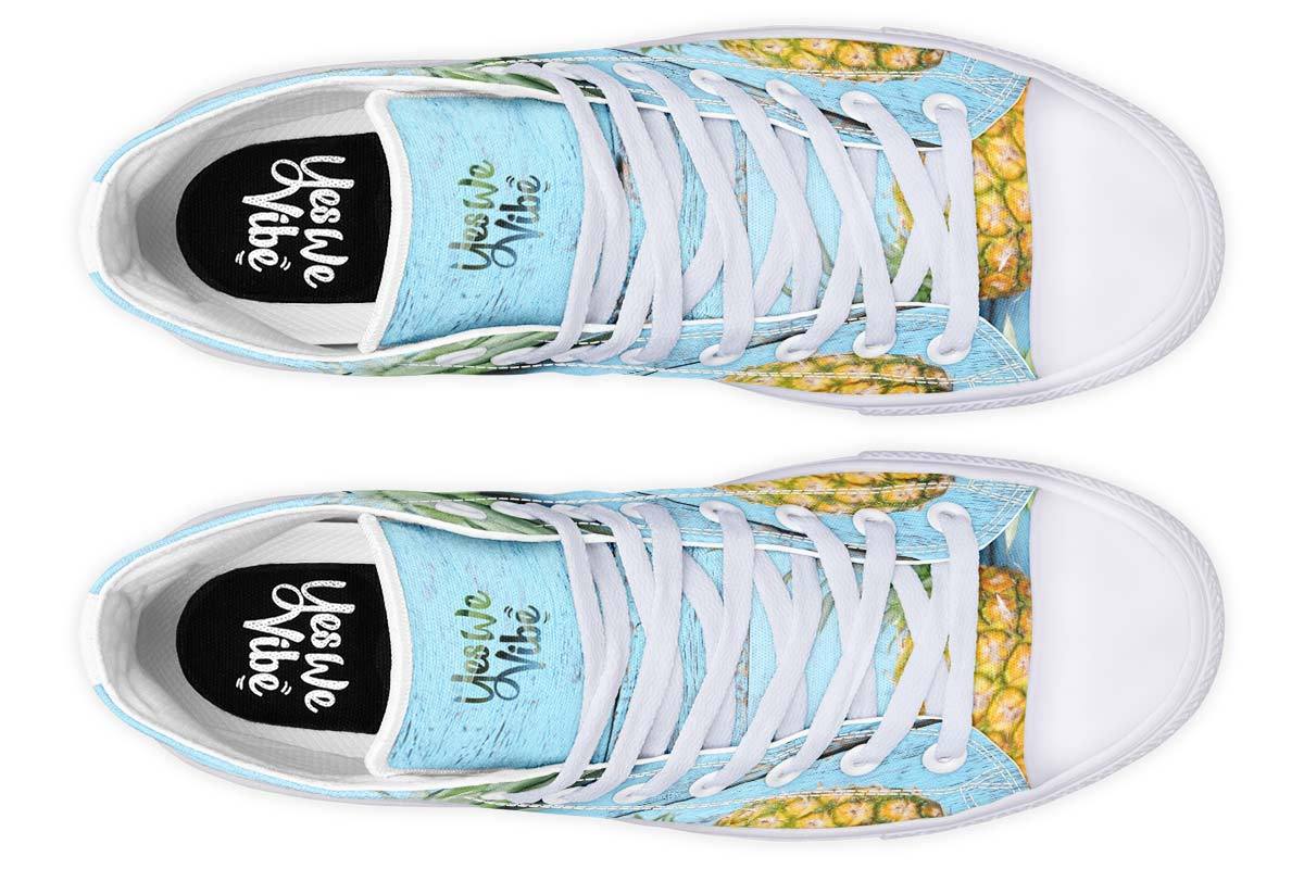 Pineapples Blue Wood