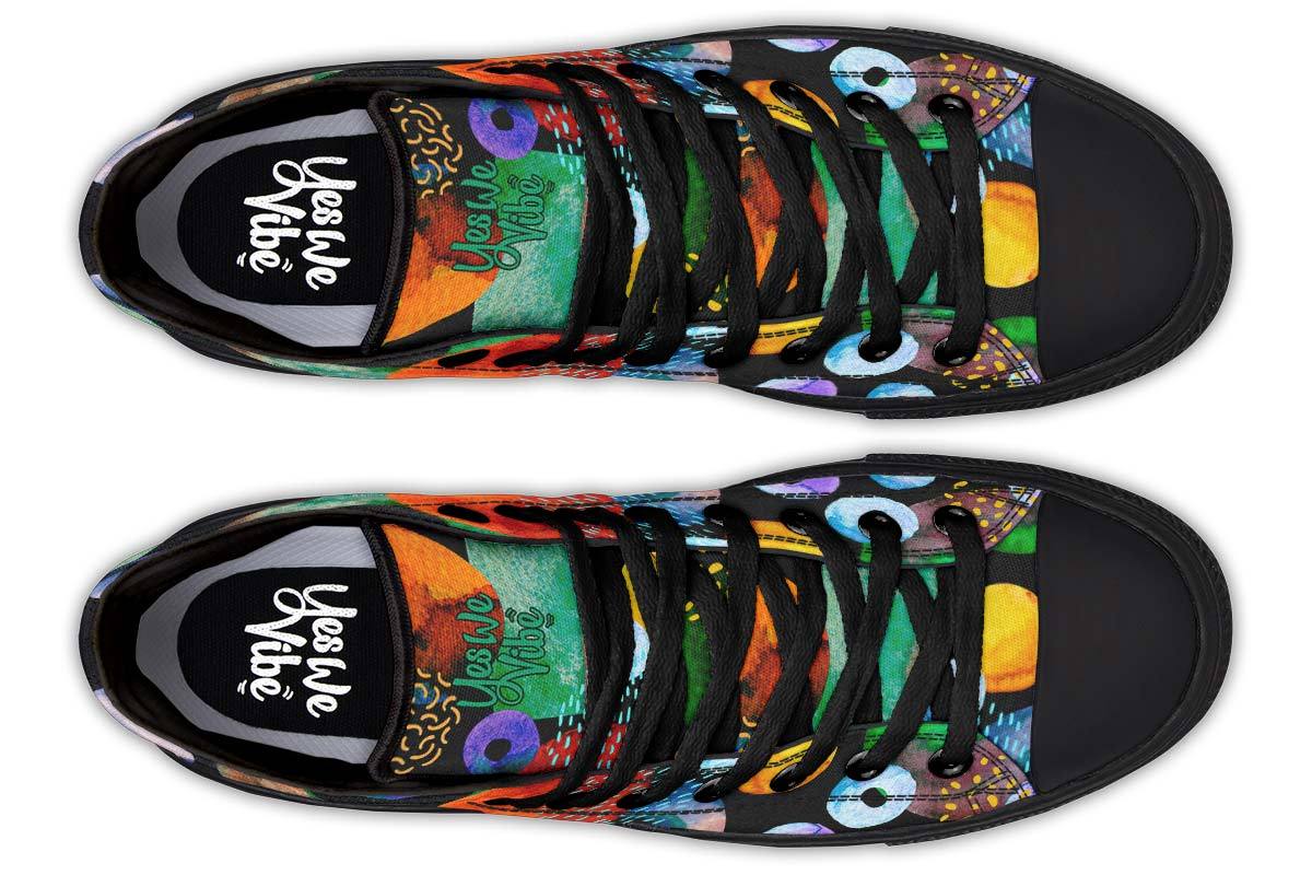 Watercolor Mixed Circles Blk