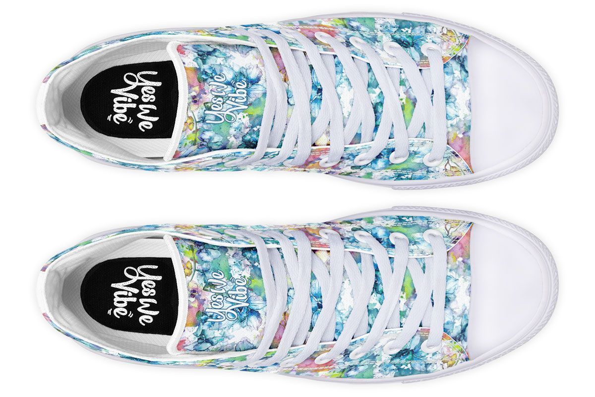 Watercolor Flowers Blue Yellow Orange