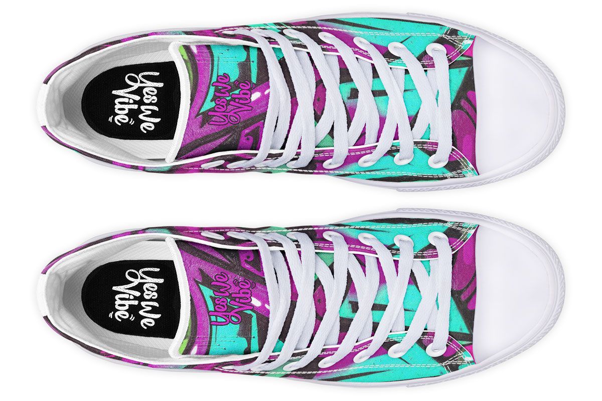 Purple Blue Peace Love Graffiti