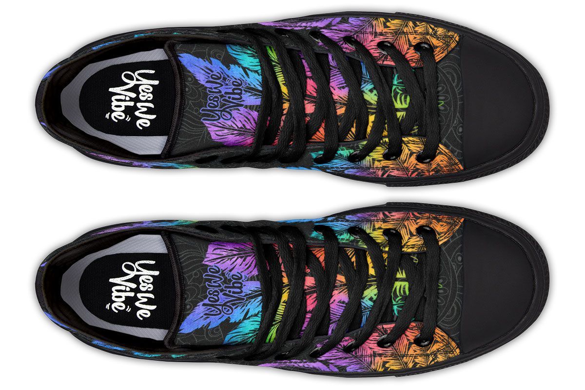 Colorful Feather Black