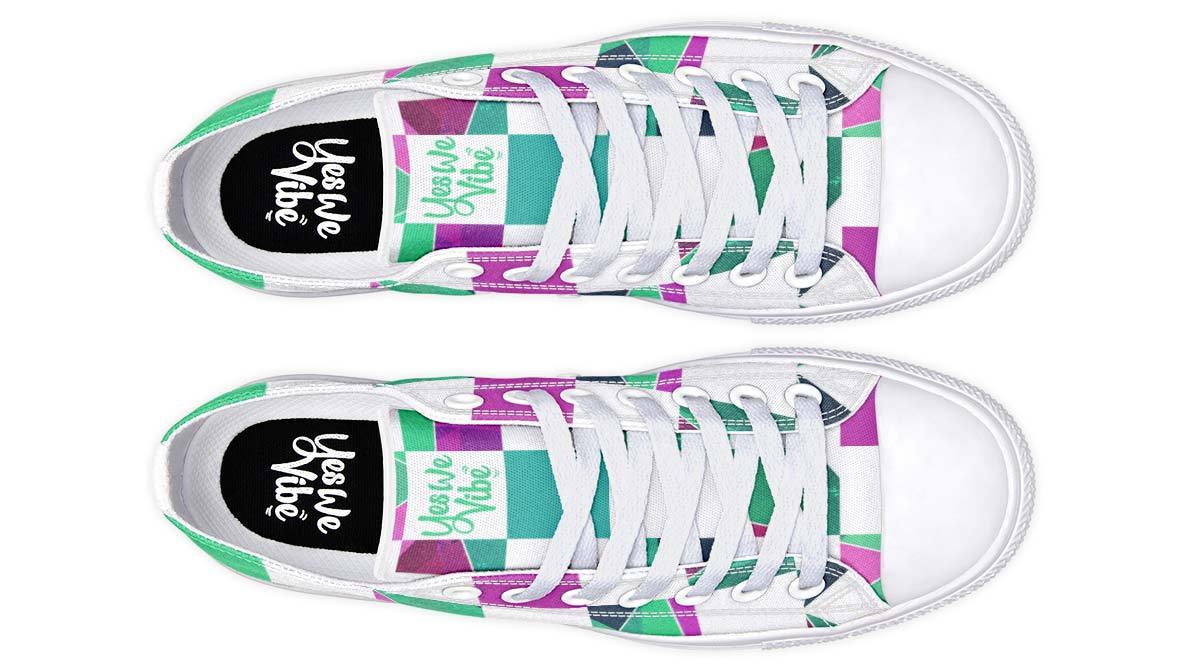 Checkered Mosaic Melon Crystal Green