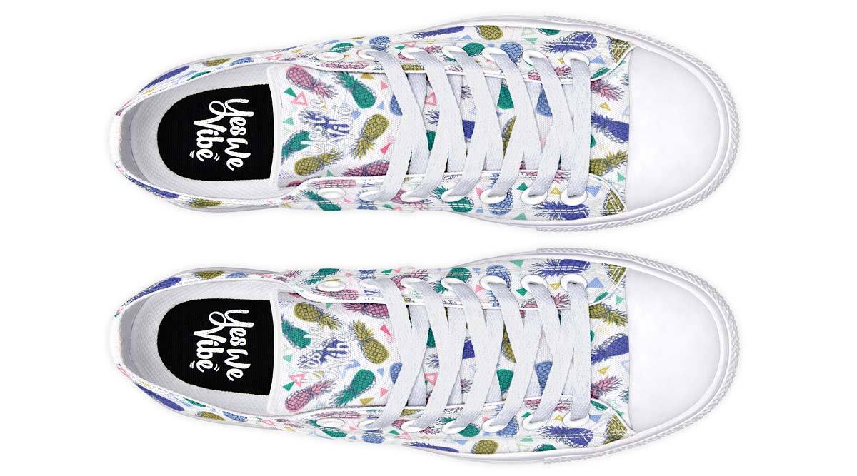 Pineapples And Triangles White