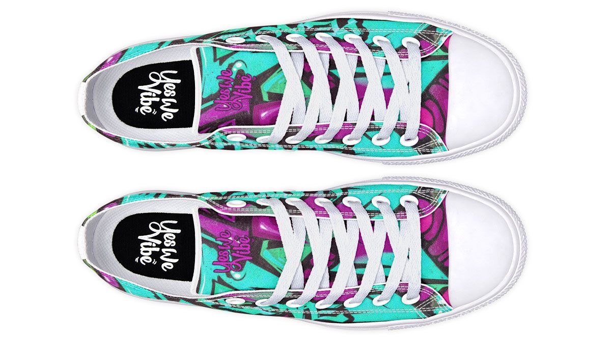 Purple Blue Peace Love Graffiti