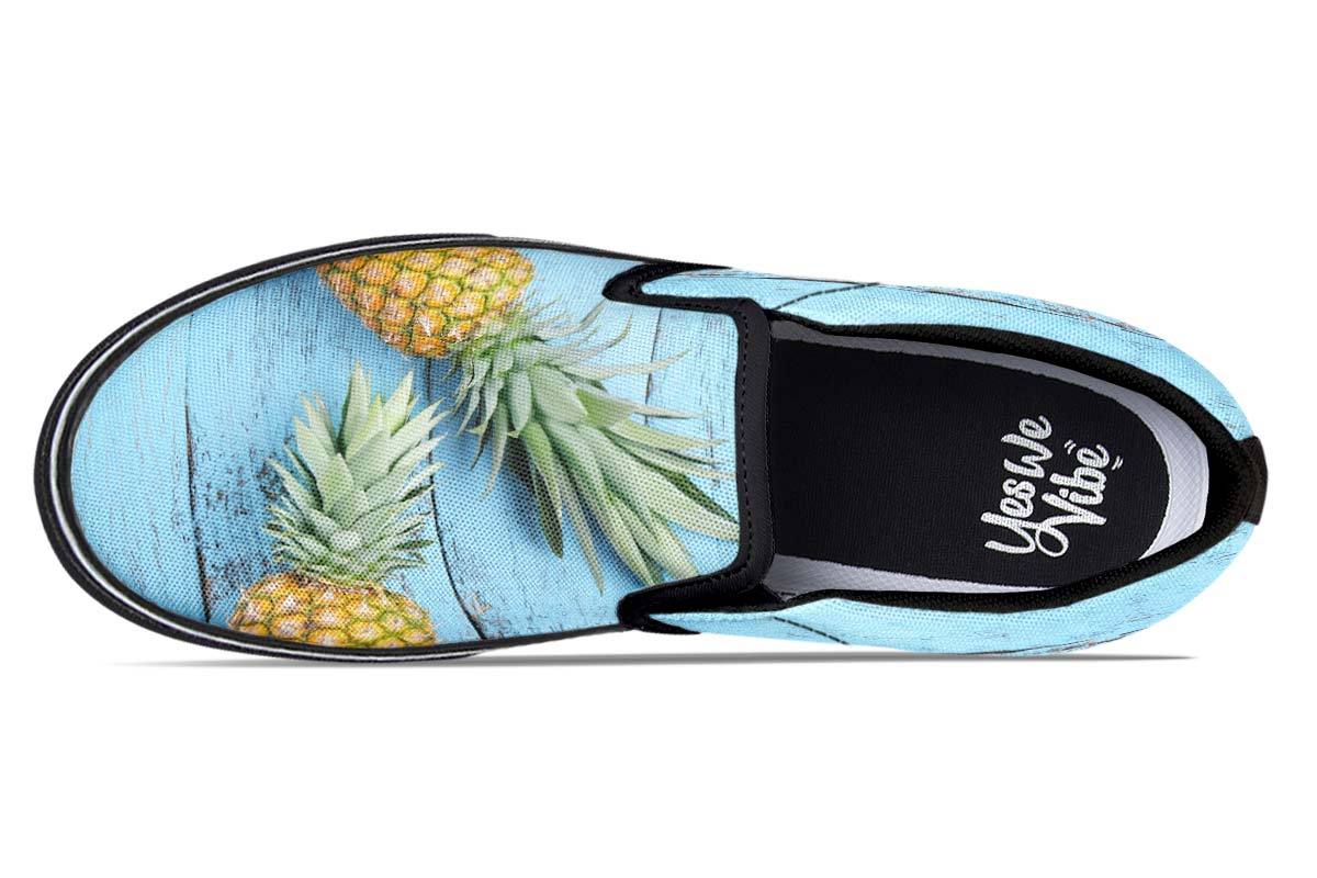 Pineapples Blue Wood