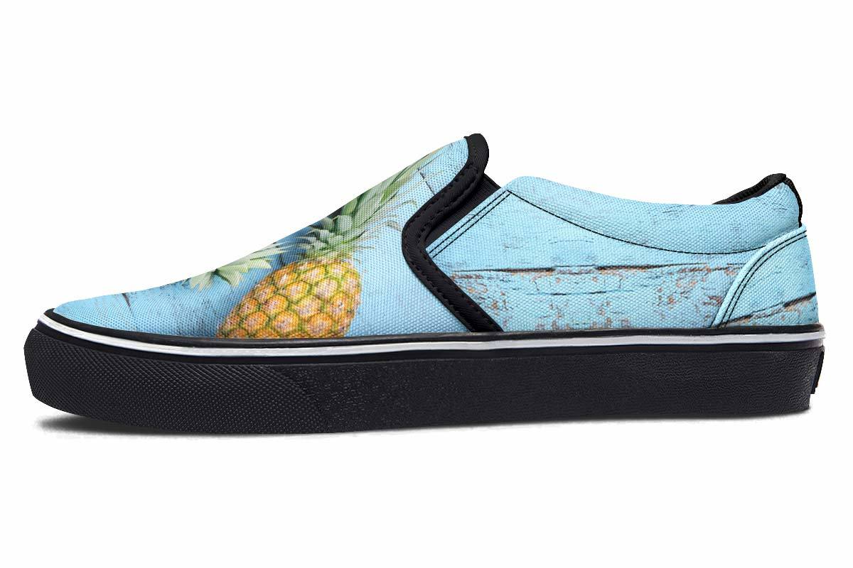 Pineapples Blue Wood