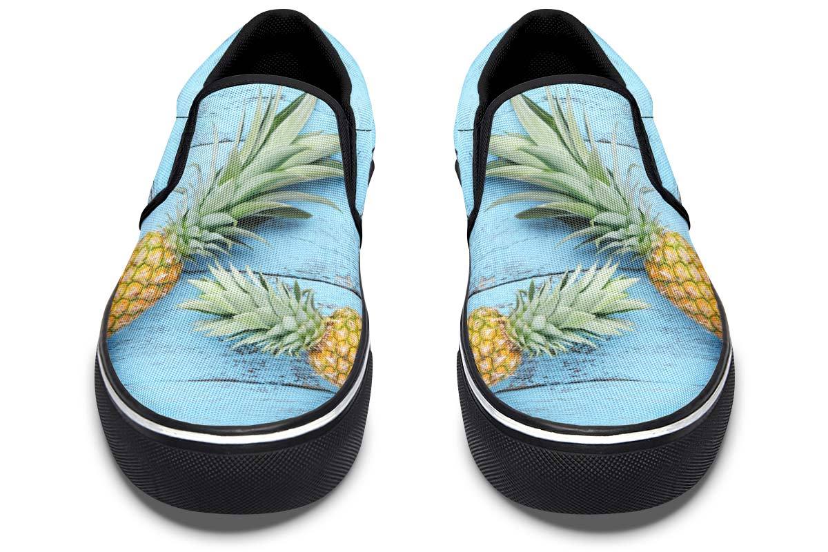 Pineapples Blue Wood