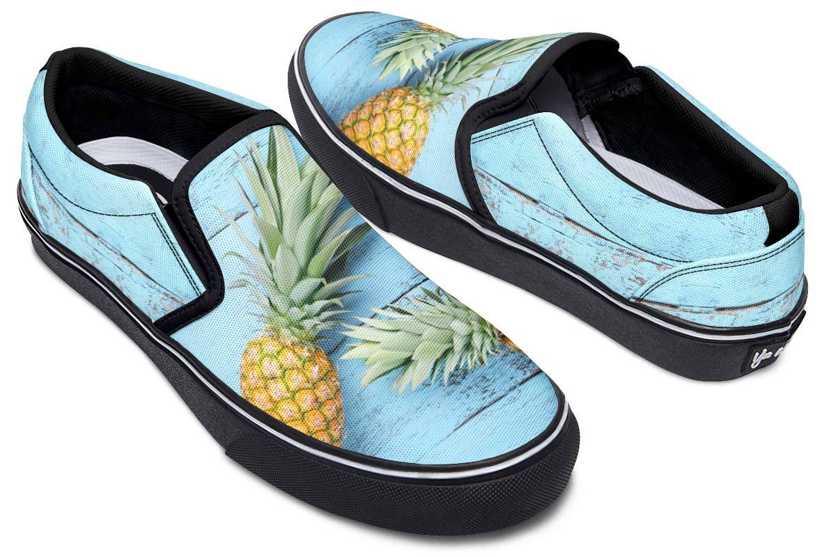 Pineapples Blue Wood