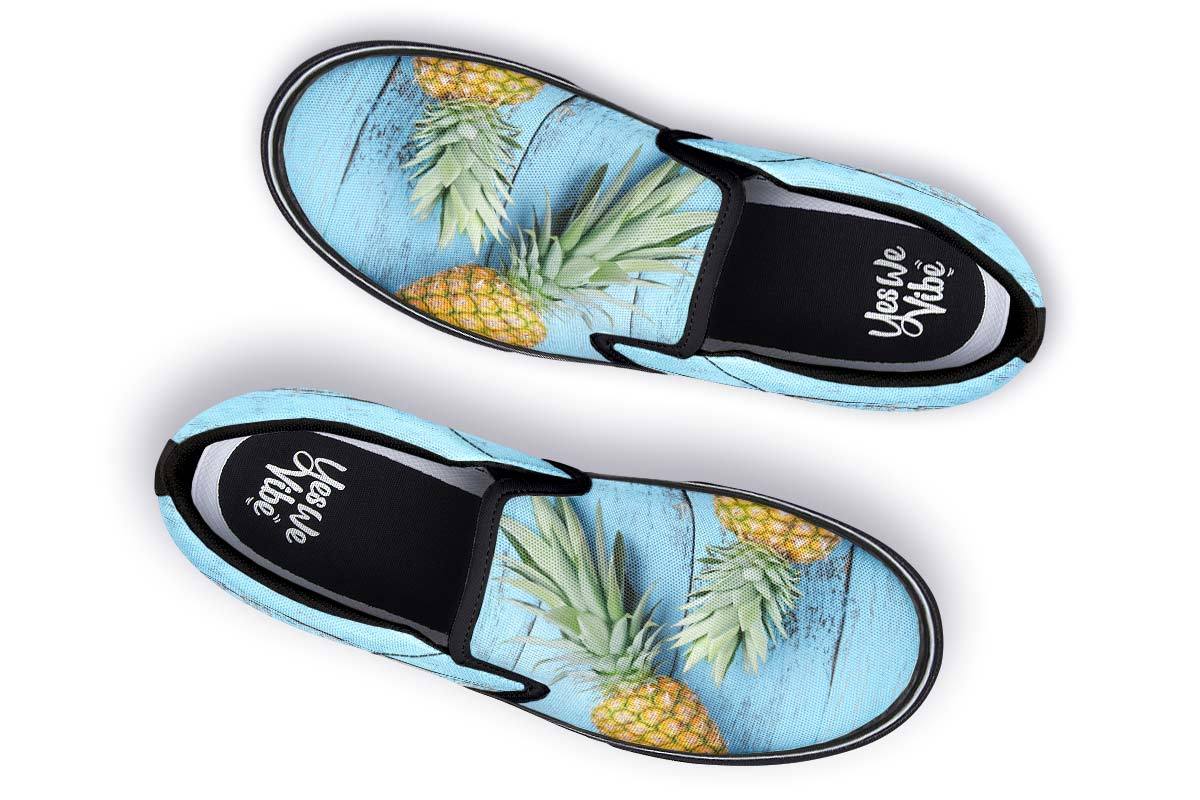 Pineapples Blue Wood