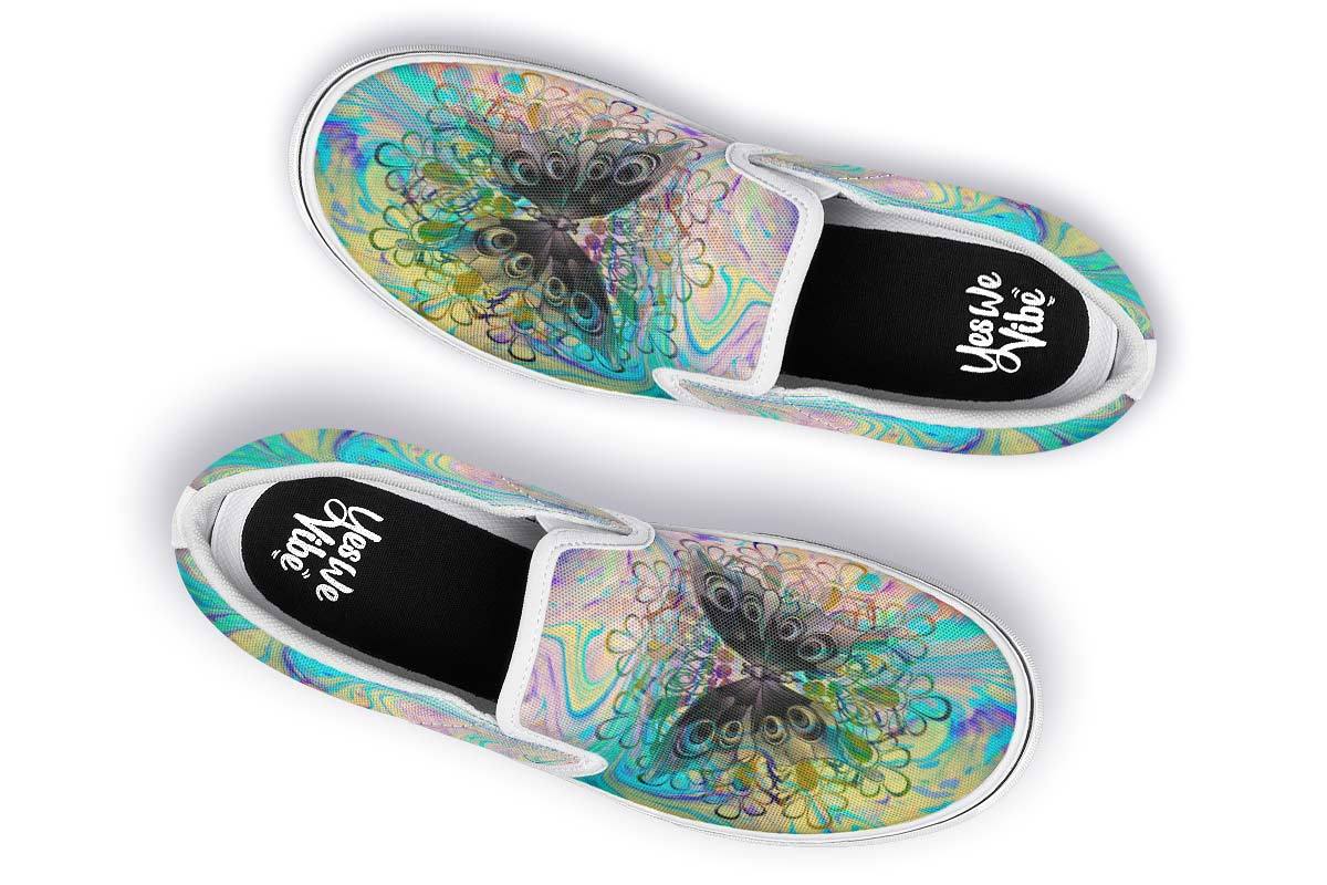 Watercolor Butterfly And Flower