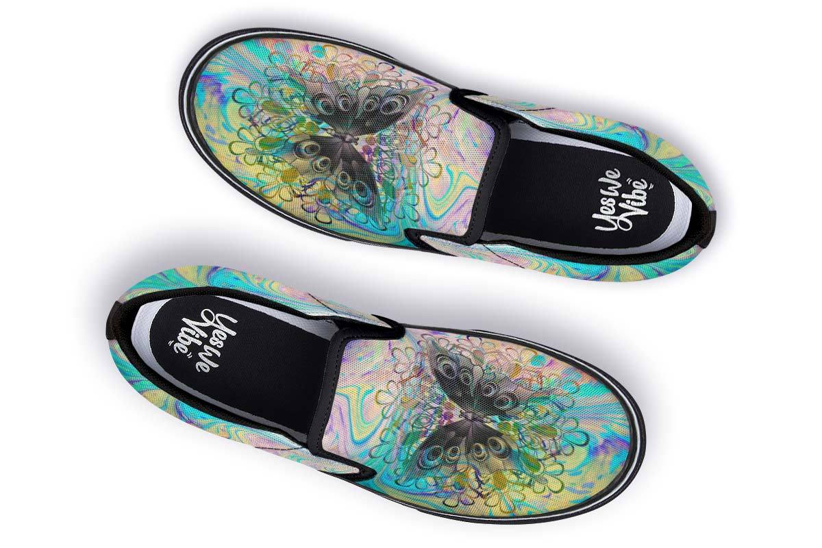 Watercolor Butterfly And Flower