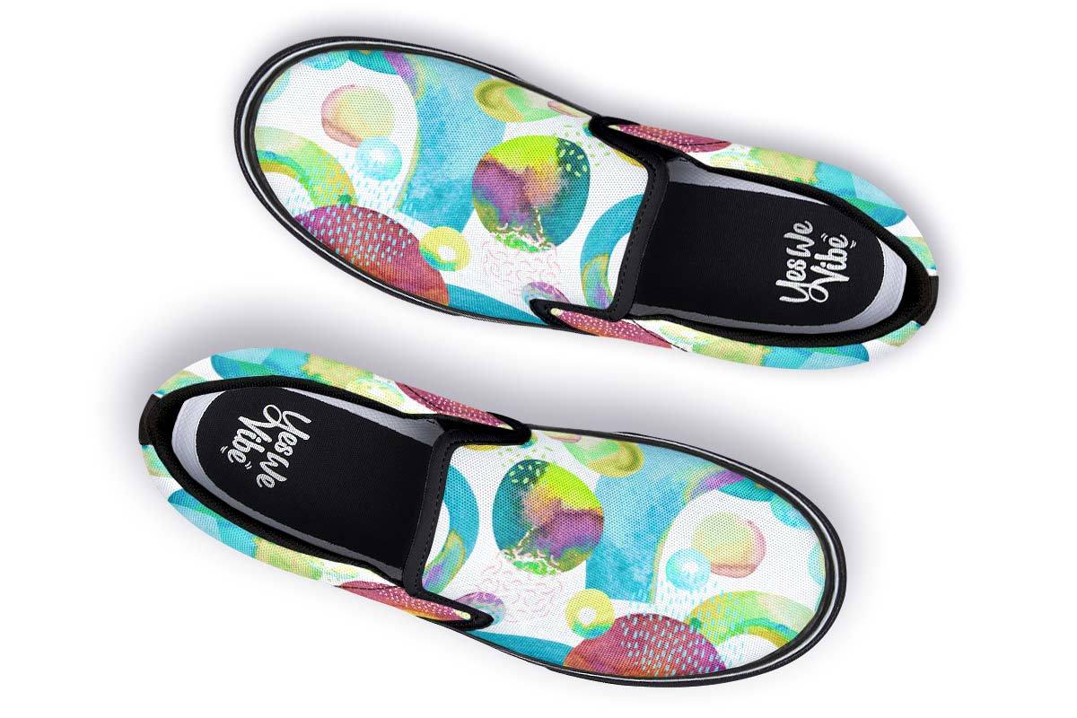 Watercolor Mixed Circles White