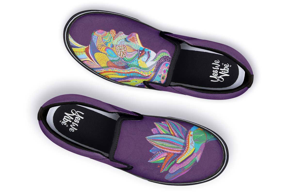 Woman And Lotus Dark Purple