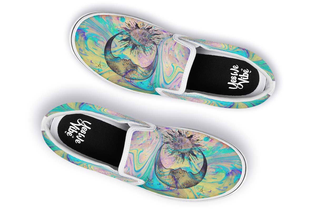 Watercolor Sun And Moon