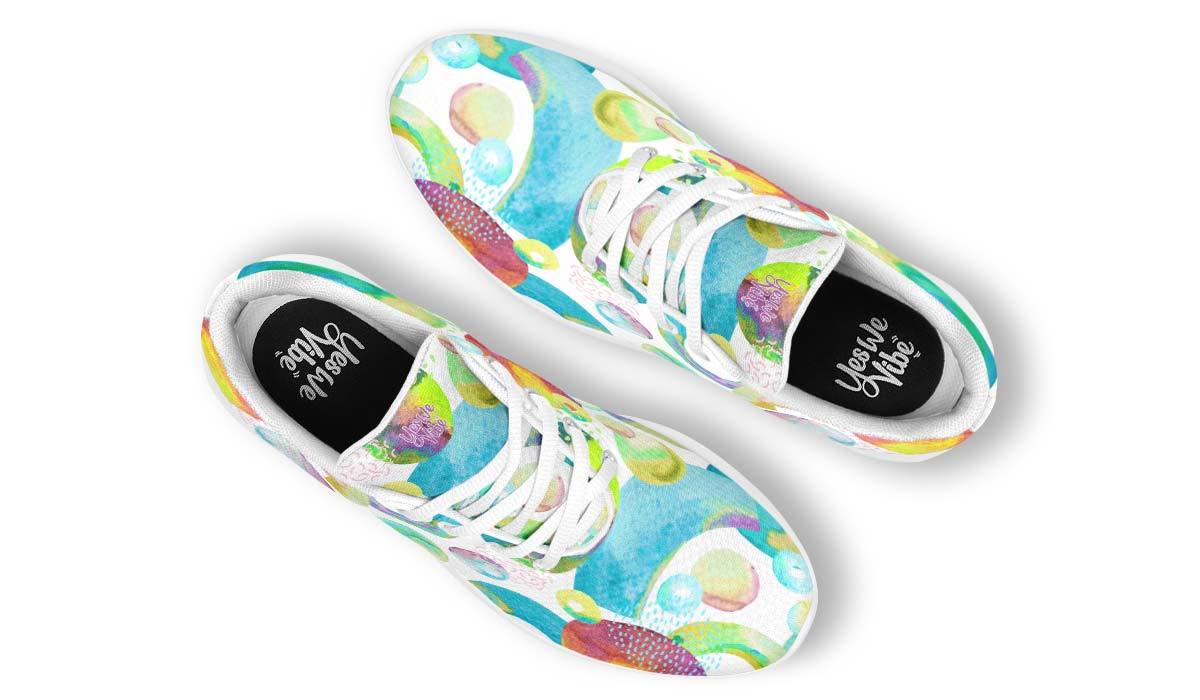 Watercolor Mixed Circles White