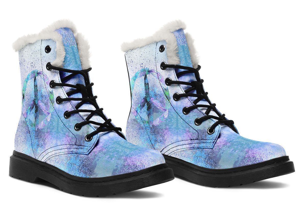 Blue Spray Paint Peace Feather