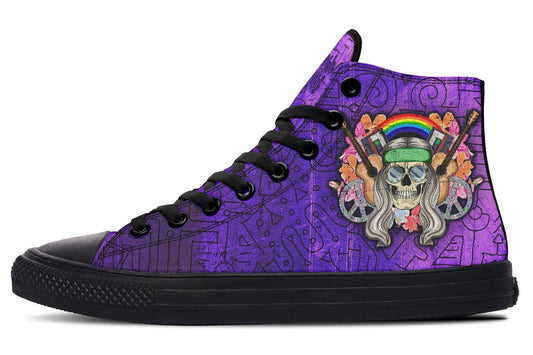 Hippie Skull Peace Guitar Violet