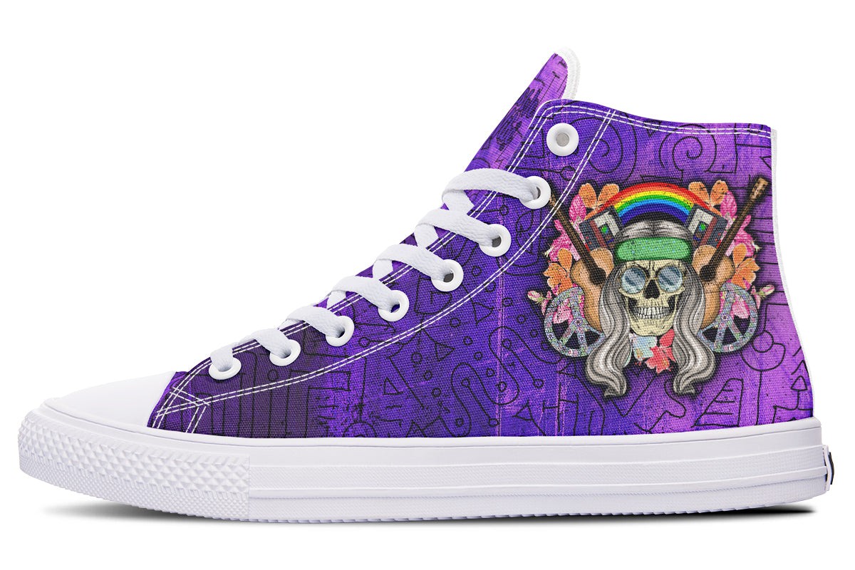 Hippie Skull Peace Guitar Violet