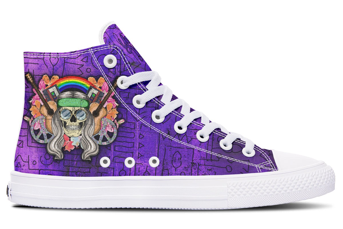 Hippie Skull Peace Guitar Violet