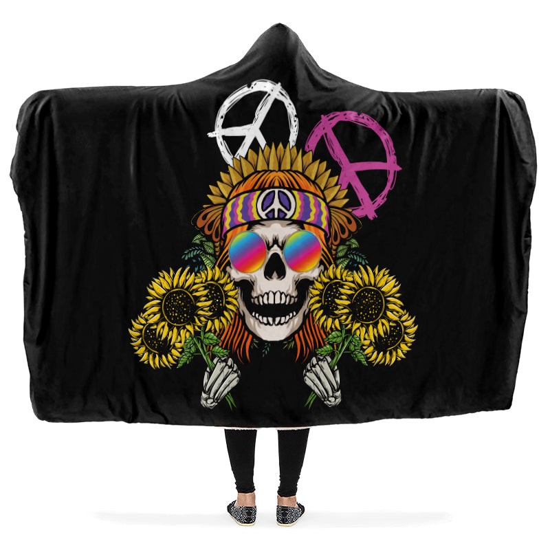 Hippie Happy Skull Sunflower